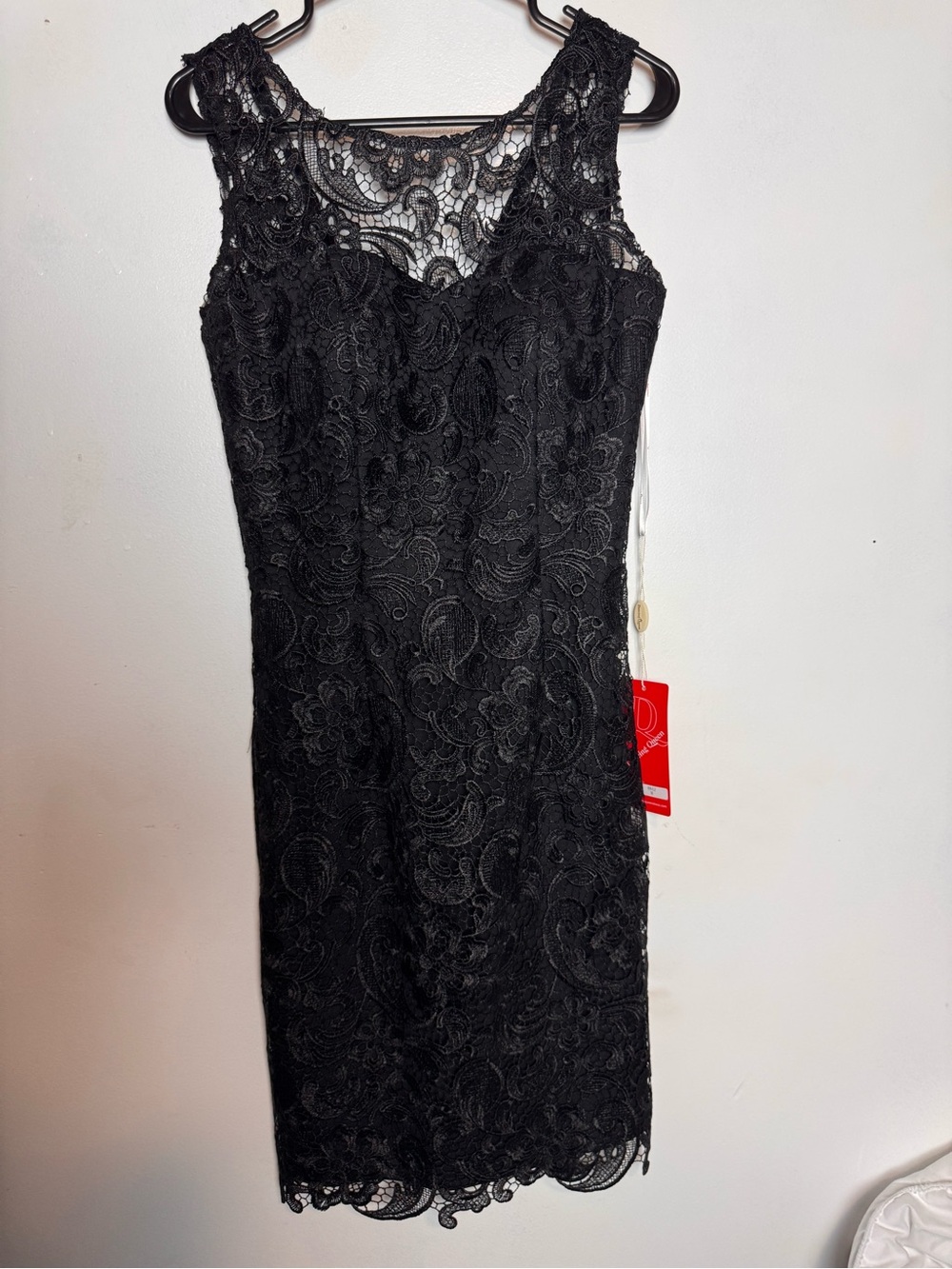 Dancing queen black lace dress comes with black scarf Size-Medium